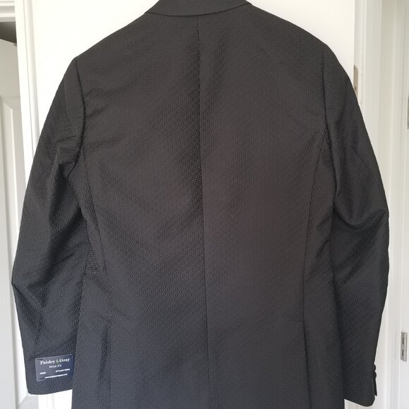 Paisley & Gray Grosvenor Peak Tuxedo Jacket Black 40R Slim Fit - Picture 2 of 3